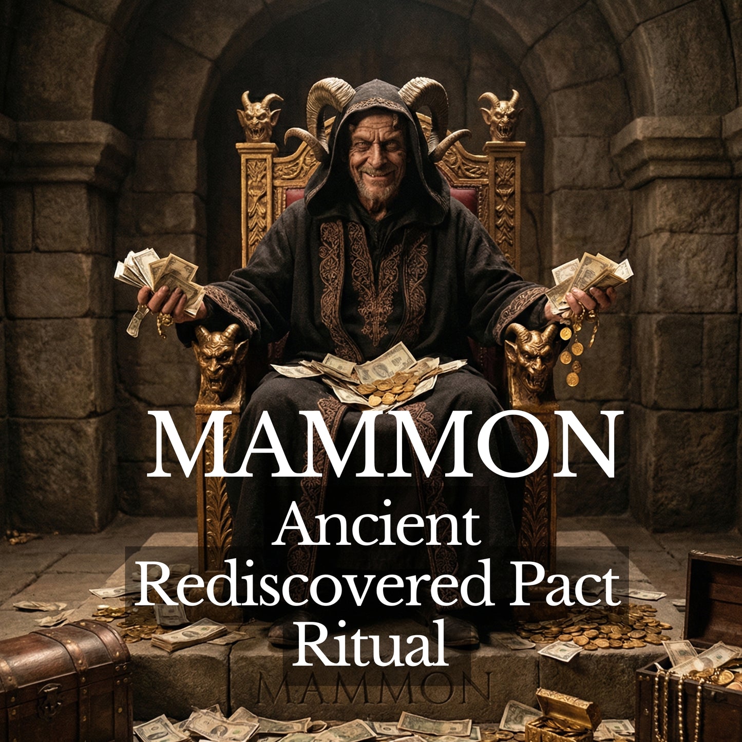 Wealth Pact with Mammon. Rediscovered ancient pact ritual. Much more powerful than any other.