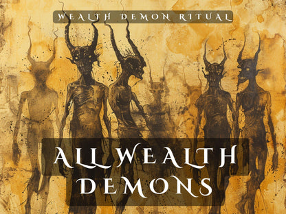 ALL 13 Money Demons - Wealth, Abundance Demons Ritual Pack. Tap into the power of the most potent Money, Wealth and Abundance Demons.