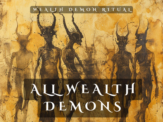 ALL 13 Money Demons - Wealth, Abundance Demons Ritual Pack. Tap into the power of the most potent Money, Wealth and Abundance Demons.